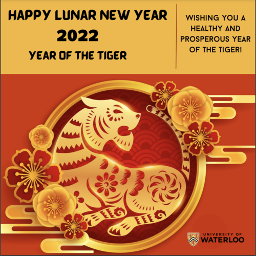 Lunar New Year banner featuring a stylized Tiger.