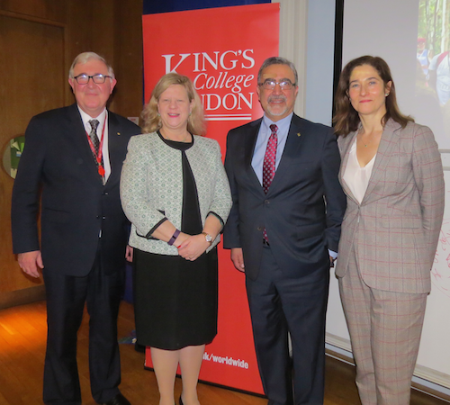 Professor Edward Byrne, Principal and President King’s College London, Her Excellency Janice Charette, High Commissioner for Canada to the United Kingdom, Feridun Hamdullahpur, and Dr Joanna Newman, Chief Executive and Secretary General of The Association of Commonwealth Universities.