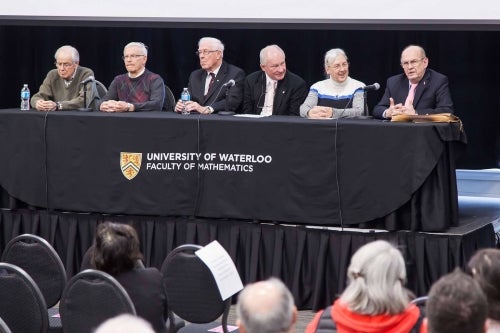 Faculty of Mathematics panelists at the 50th anniversary celebration event.