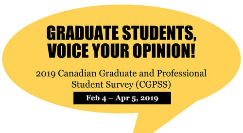 Speech bubble saying &quot;Graduate Students, Voice Your Opinion.&quot;