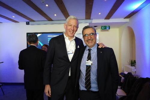 Chancellor Dominic Barton and President Feridun Hamdullahpur at Davos, Switzerland.