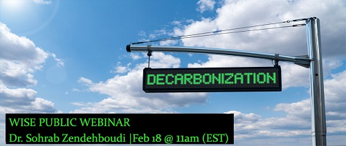 An electronic street sign that reads &quot;Decarbonization.&quot;