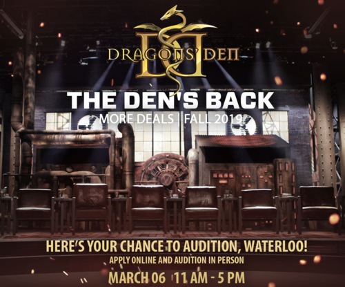 Dragon's Den recruiting poster showing a steampunk factory background.