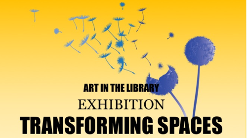 Art in the Library event showing dandelion seeds being blown away.