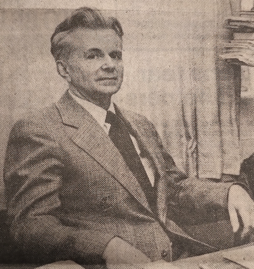 Dr. John Schroeder in his office in 1985.