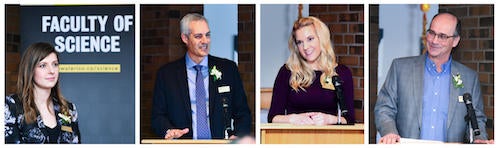 The four Science alumni award winners.