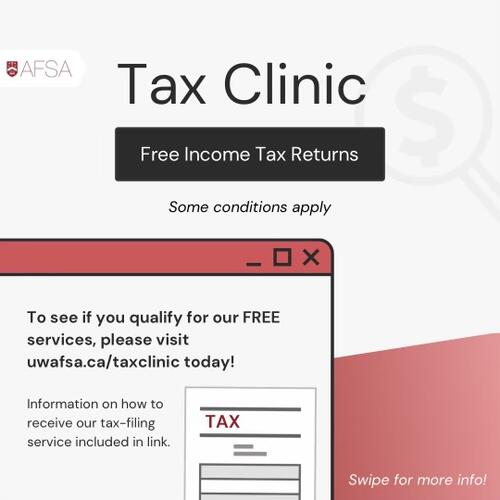 Promotional poster for upcoming tax clinic
