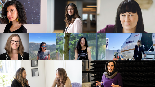 A collage of women involved with the University of Waterloo.