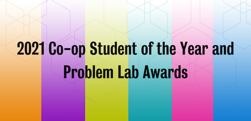 Co-op Student of the Year and Problem Lab Award banner