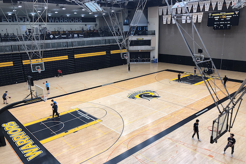 The Physical Activities Complex main gym floor.