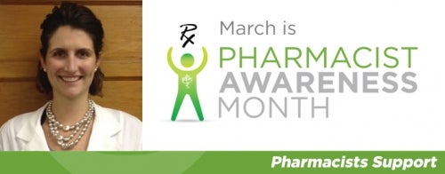Angela Puim smiling. March is Pharmacist Awareness Month. Pharmacists Support.