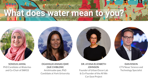 World Water Day event banner featuring the panel speakers.