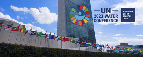 UN Water Conference banner image.
