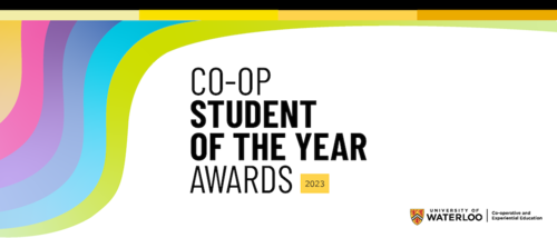 Co-op Student of the Year event banner.