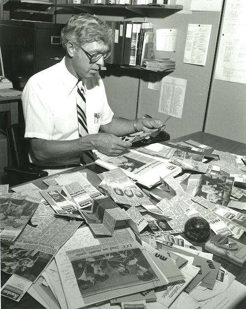 Ron Dunkley at his desk in 1979.