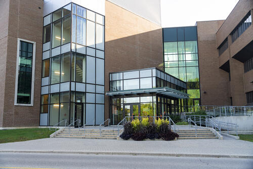 An image of the Needles Hall expansion front entrance.