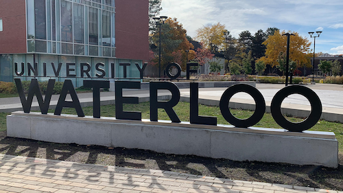 The University of Waterloo sign.