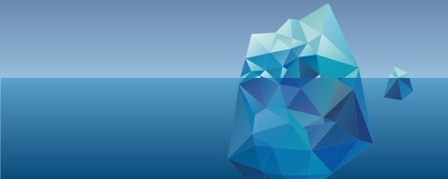 A GradTalk banner that shows a stylized iceberg.