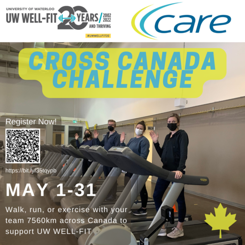Cross-Canada Challenge graphic showing people on treadmills.