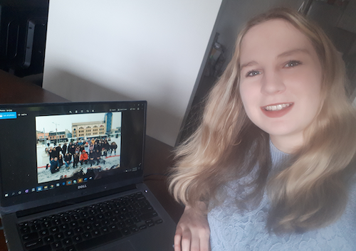 Hayley Bernice McDonald, International Student Experience Assistant in the SSO, is working from home to keep the International Peer Community active on their Facebook group.