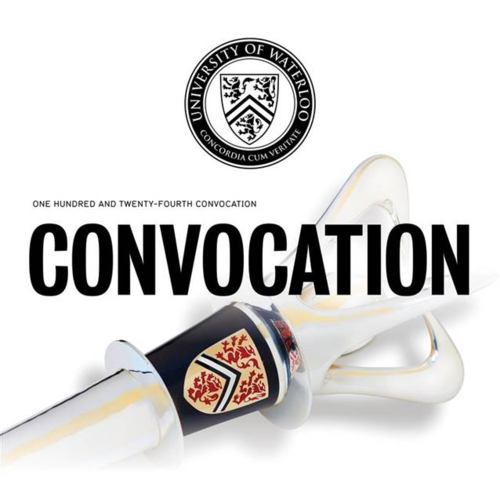 Convocation banner featuring the University's mace.