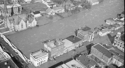 An aerial view of the Galt Flood of 1948.