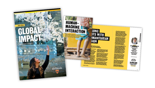 A collage of images including the Global Impact Report cover.
