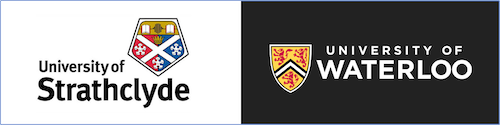 The wordmarks of the University of Strathclyde and the University of Waterloo.