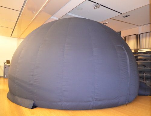 The inflated dome-like planetarium.