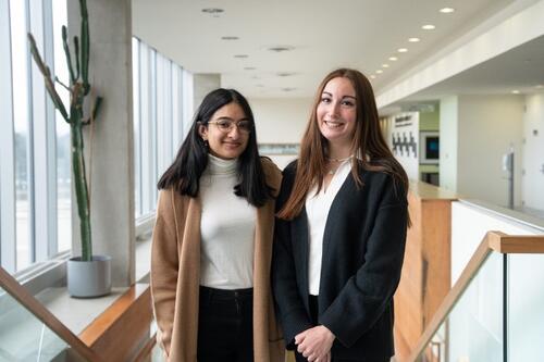 Jusleen Dhaliwal and Megan Logan were among five students who recently completed co-op terms at United Way as part of the Co-op for Community program.