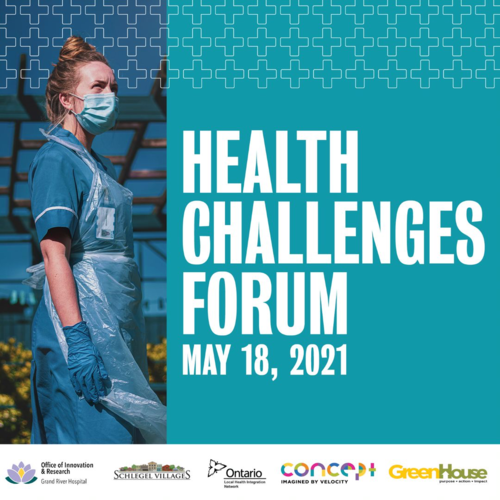 Health Challenges Forum banner featuring a healthcare worker wearing PPE.
