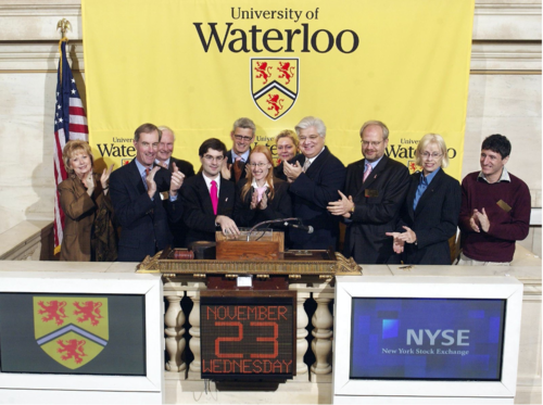 University representatives including Dean of Math Tom Coleman at the US Stock Exchange.