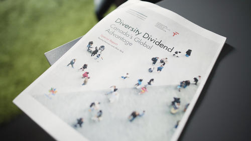 the front cover of Bessma Momani's &quot;Diversity Dividend&quot; document.