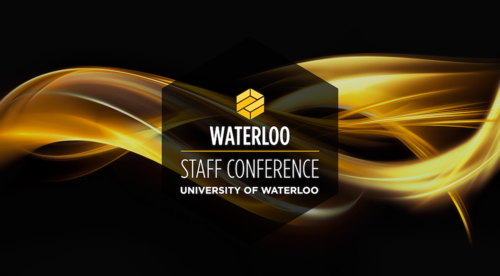 Black and gold Staff Conference banner featuring wisps of golden light on a black background.