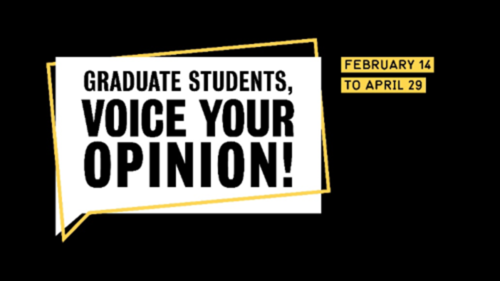 Have Your Say Grad Survey banner.