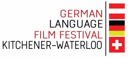 German Language Film Festival Kitchener-Waterloo and the flags of Austria, Germany, and Switzerland.