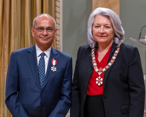 Vivek Goel and Governor General Mary Simon.