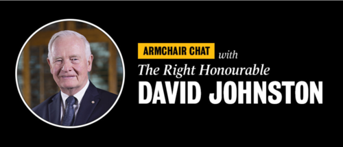 Armchair Chat with the Right Honourable David Johnston banner.