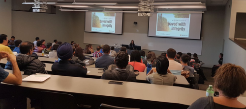 Students attend an Orientation session.