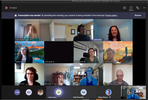 A screenshot of a virtual meeting in progress showing meeting participants.