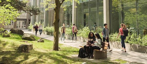 Students on the University of Waterloo campus.