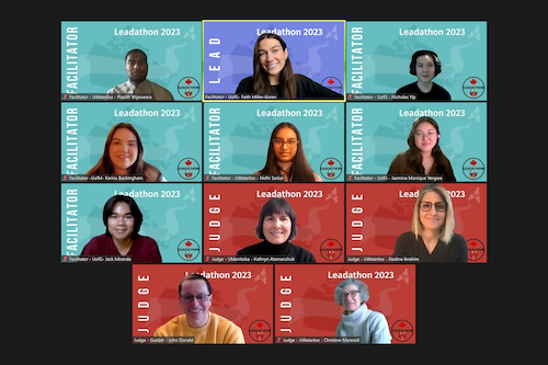 A screenshot from the Leadathon 2023 video call showing participants.