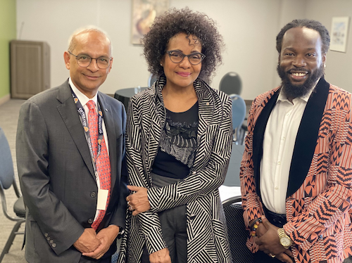 President and Vice-Chancellor, Vivek Goel, with the Right Honourable Michaëlle Jean and Dr. Christopher Taylor, associate vice-president of the Office of Equity, Diversity, Inclusion and Anti-racism