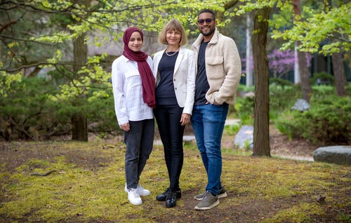 PhD student Fatemeh Alipour, Professor Lila Kari and PhD student Pablo Millán Arias. Professor Kathleen Hill from Western University was unavailable for the photo.