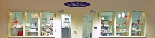 The entrance of the Doris Lewis Rare Book Room in the Dana Porter library.