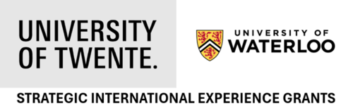University of Twente logo and the University of Waterloo logo together with the headline Strategic International Experience Grants.
