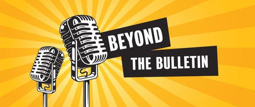 Beyond the Bulletin banner featuring two vintage-style condenser microphones.