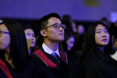 Mathematics students in their seats at Convocation.