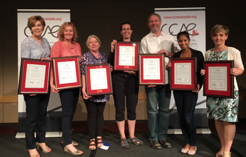 Waterloo communicators celebrate their CCAE award wins.