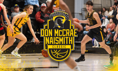 The McCrae Naismith Classic logo with a picture of a female and male Warrior basketball player.